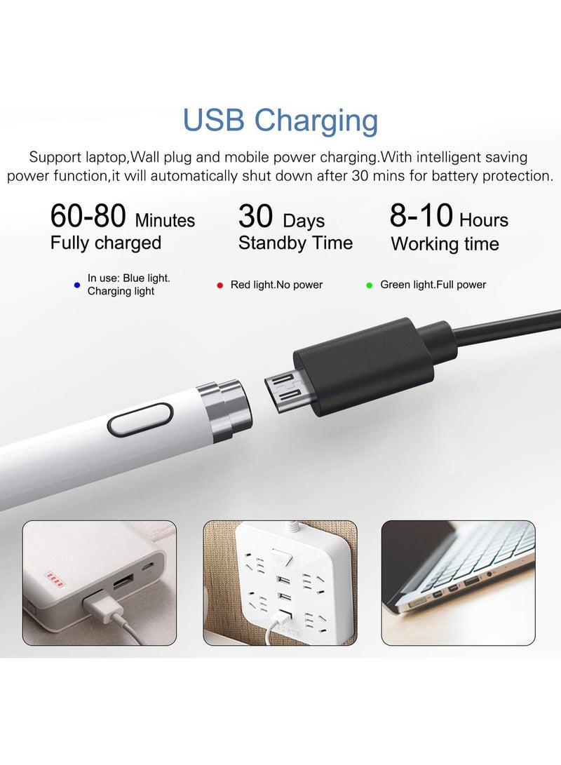 FIRST PRO Active Stylus Pen Universal Touch Screen Digital Pen, Rechargeable Stylus for iPad, iPhone, Samsung & Android Tablets – Dual Tip for Writing, Drawing & Precision Navigation - Image 3